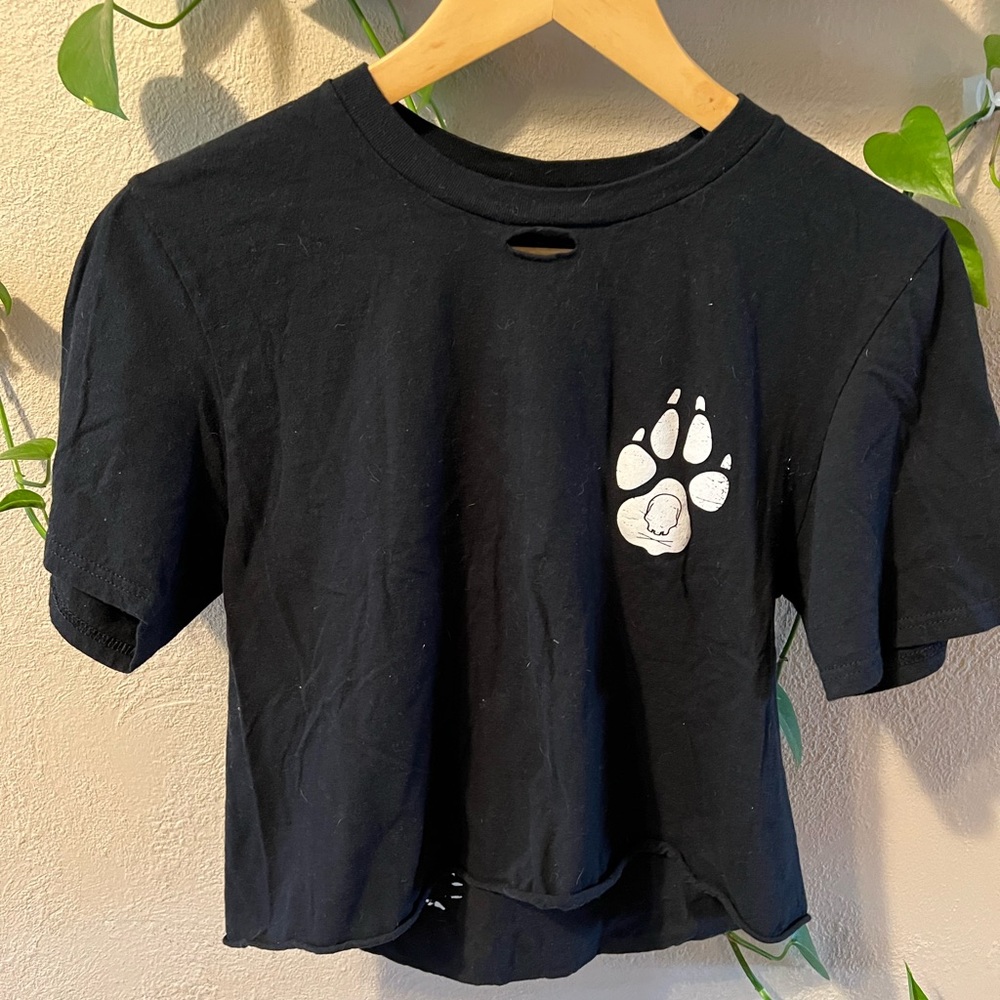 Distressed Graphic Crop Top